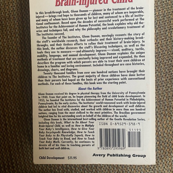 WHAT TO DO ABOUT YOUR BRAIN-INJURED CHILD BOOK - Picture 3 of 4